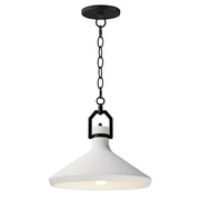 Maxim Lighting Lumi 1 Light 16" White Plaster Pendant, Black/White