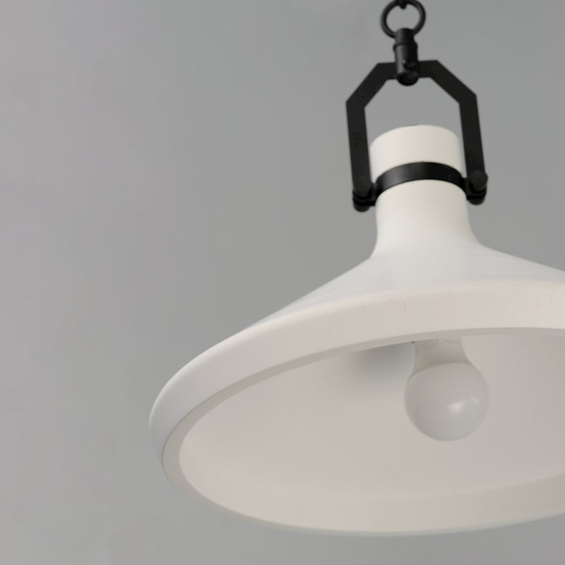 Maxim Lighting Lumi 1 Light 16" White Plaster Pendant, Black/White