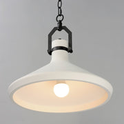 Maxim Lighting Lumi 1 Light 16" White Plaster Pendant, Black/White