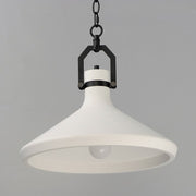 Maxim Lighting Lumi 1 Light 16" White Plaster Pendant, Black/White