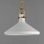 Maxim Lighting Lumi 1 Light 16" White Plaster Pendant, Brass/White