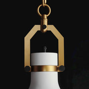 Maxim Lighting Lumi 1 Light 16" White Plaster Pendant, Brass/White