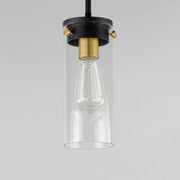 Maxim Lighting Pinn 1 Light Mini Pendant, Black/Satin Brass/Clear