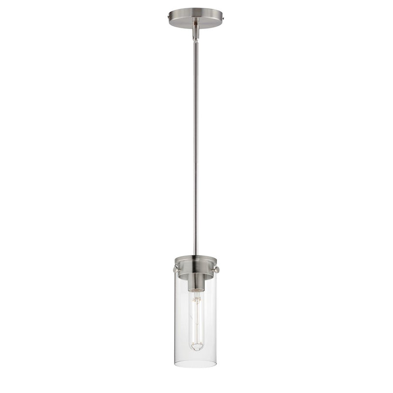 Maxim Lighting Pinn 1 Light Mini Pendant, Satin Nickel/Clear