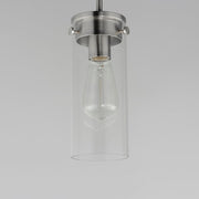 Maxim Lighting Pinn 1 Light Mini Pendant, Satin Nickel/Clear