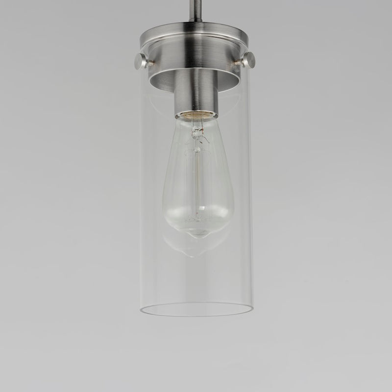 Maxim Lighting Pinn 1 Light Mini Pendant, Satin Nickel/Clear