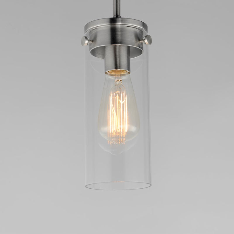 Maxim Lighting Pinn 1 Light Mini Pendant, Satin Nickel/Clear