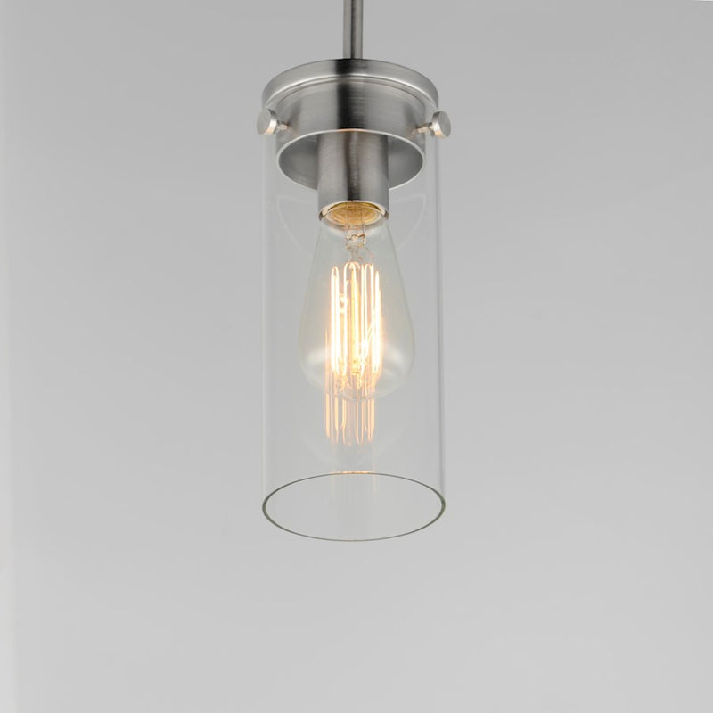 Maxim Lighting Pinn 1 Light Mini Pendant, Satin Nickel/Clear