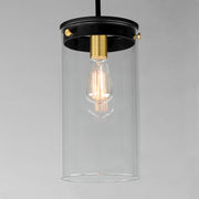 Maxim Lighting Pinn 1 Light Single Pendant, Black/Brass/Clear