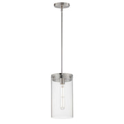 Maxim Lighting Pinn 1 Light Single Pendant, Satin Nickel/Clear