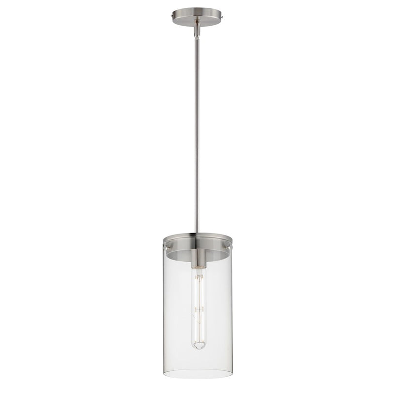 Maxim Lighting Pinn 1 Light Single Pendant, Satin Nickel/Clear