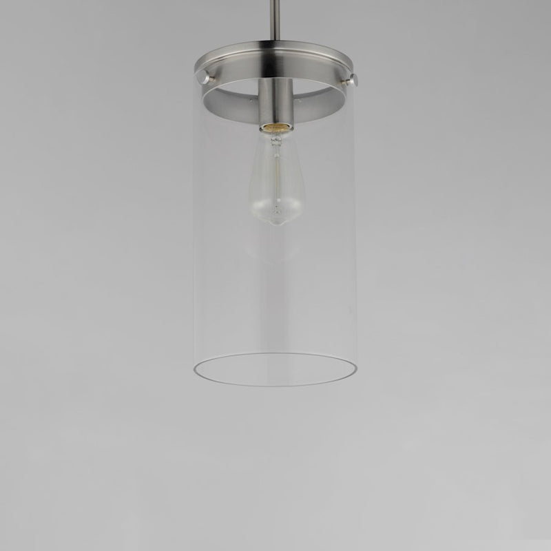 Maxim Lighting Pinn 1 Light Single Pendant, Satin Nickel/Clear