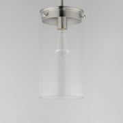 Maxim Lighting Pinn 1 Light Single Pendant, Satin Nickel/Clear