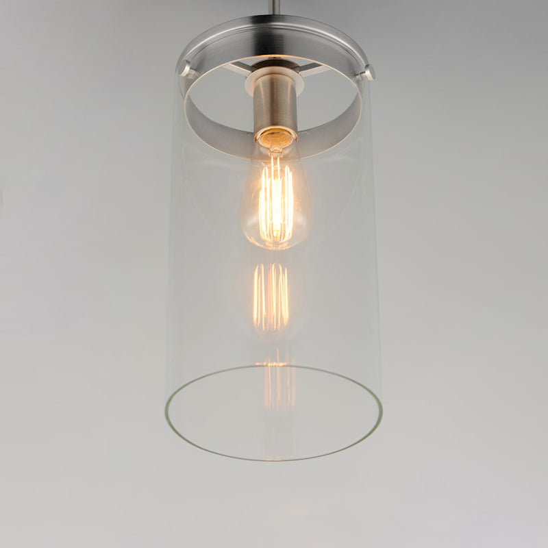 Maxim Lighting Pinn 1 Light Single Pendant, Satin Nickel/Clear