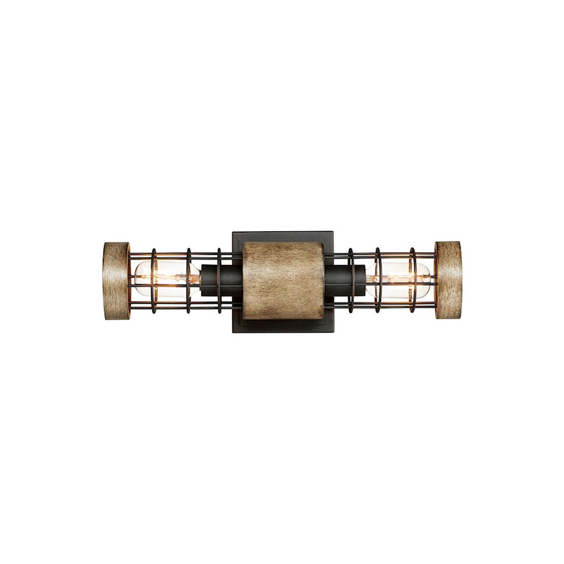 Maxim Lighting Homestead 18" 2-Light Wall Sconce, Driftwood/Black