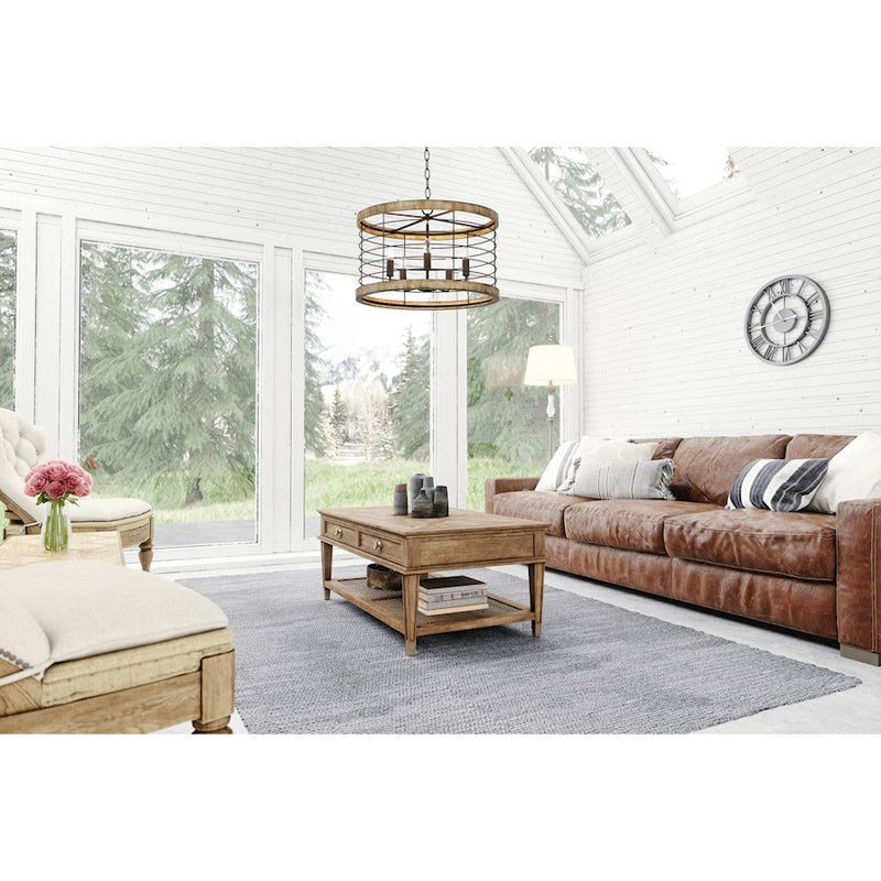 Maxim Lighting Homestead 24" 5-Light Chandelier, Driftwood/Black