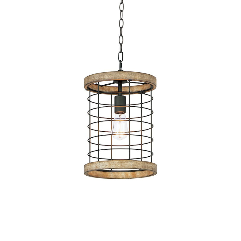 Maxim Lighting Homestead 10" Single Pendant, Driftwood/Black