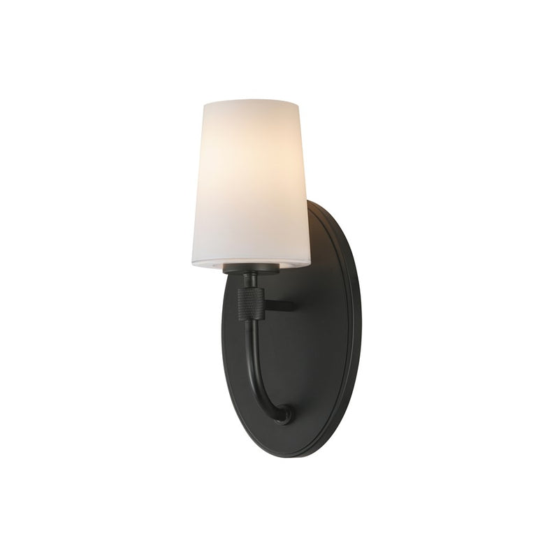 Maxim Lighting Durham 1 Light Wall Sconce, Black/White