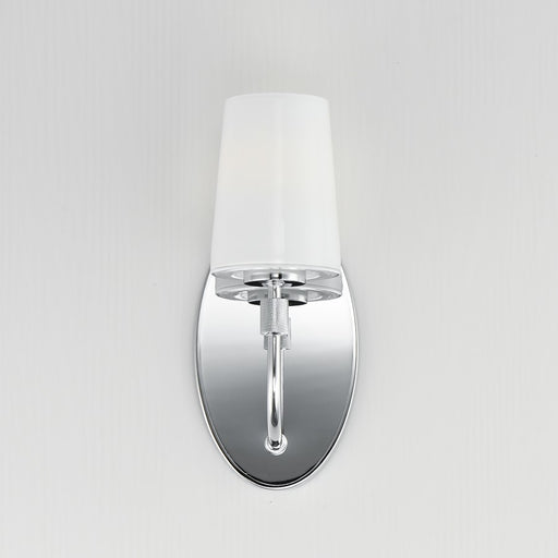 Maxim Lighting Durham 1 Light Wall Sconce, Polished Chrome/White