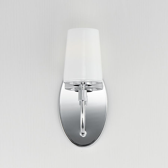 Maxim Lighting Durham 1 Light Wall Sconce, Polished Chrome/White
