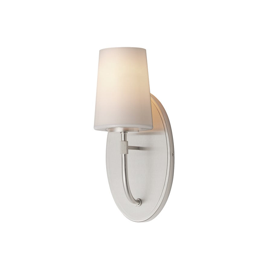 Maxim Lighting Durham 1 Light 13.25" Wall Sconce, Satin Nickel/White - 12691WTSN