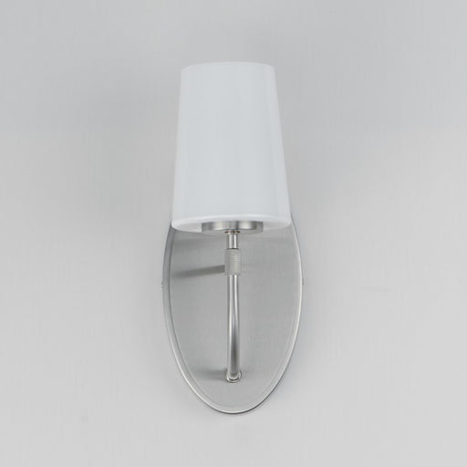 Maxim Lighting Durham 1 Light 13.25" Wall Sconce, Satin Nickel/White