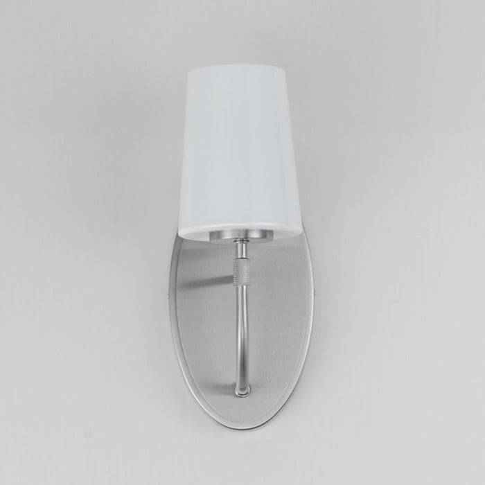 Maxim Lighting Durham 1 Light 13.25" Wall Sconce, Satin Nickel/White