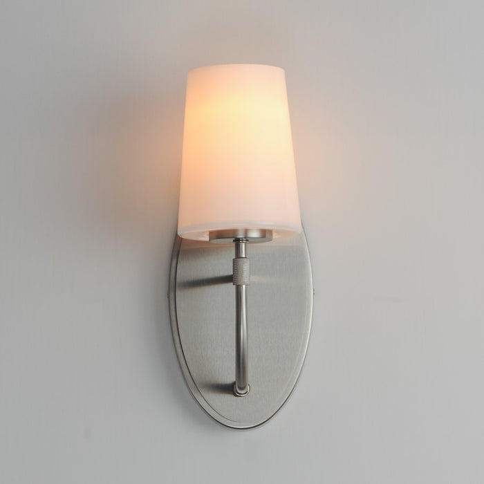 Maxim Lighting Durham 1 Light 13.25" Wall Sconce, Satin Nickel/White