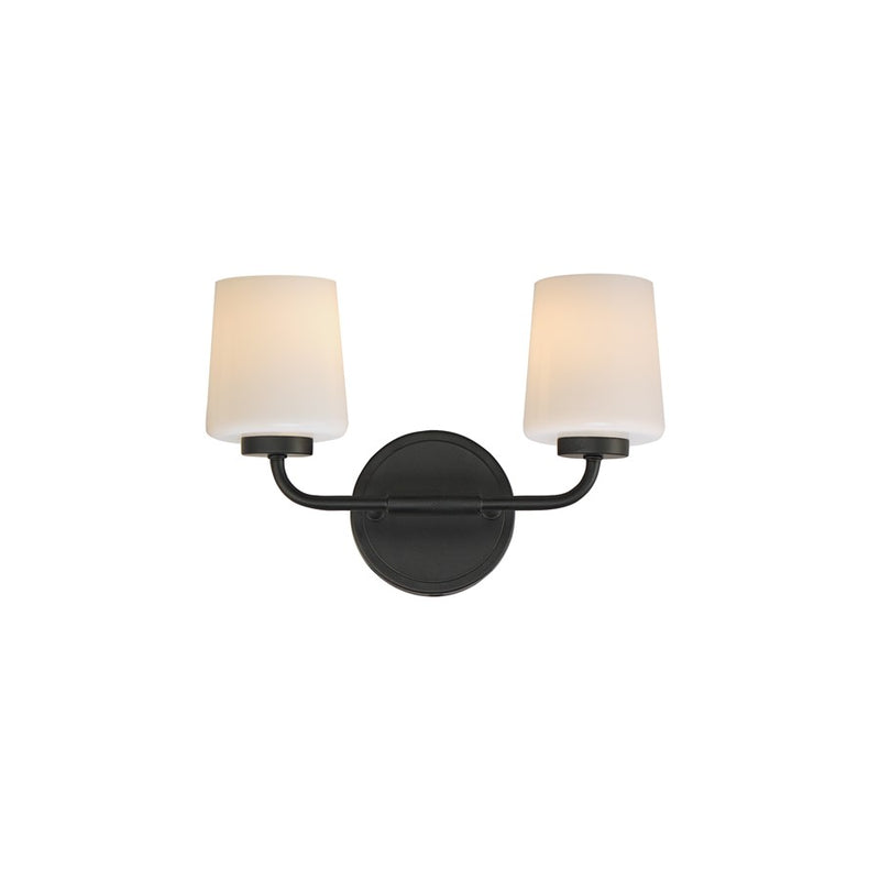 Maxim Lighting Durham 2 Light Wall Sconce, Black/White