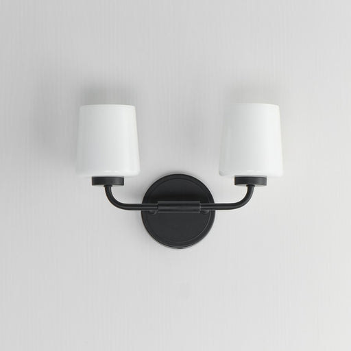 Maxim Lighting Durham 2 Light Wall Sconce, Black/White