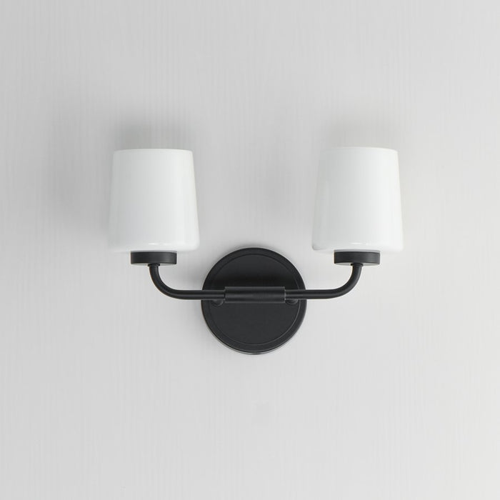 Maxim Lighting Durham 2 Light Wall Sconce, Black/White