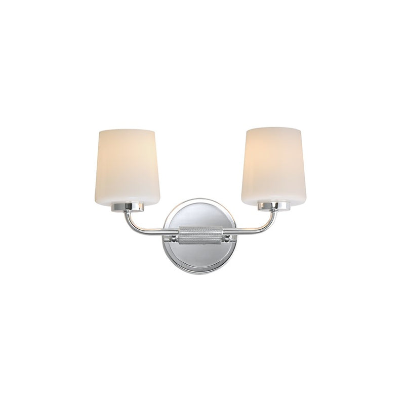 Maxim Lighting Durham 2 Light Wall Sconce, Polished Chrome/White