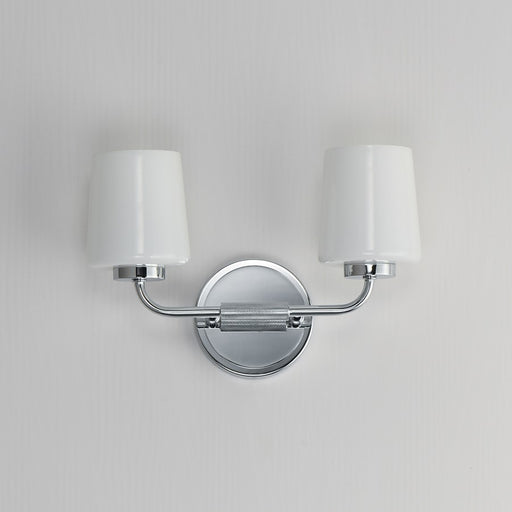 Maxim Lighting Durham 2 Light Wall Sconce, Polished Chrome/White