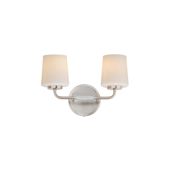 Maxim Lighting Durham 2 Light 9.25" Wall Sconce, Satin Nickel/White - 12692WTSN