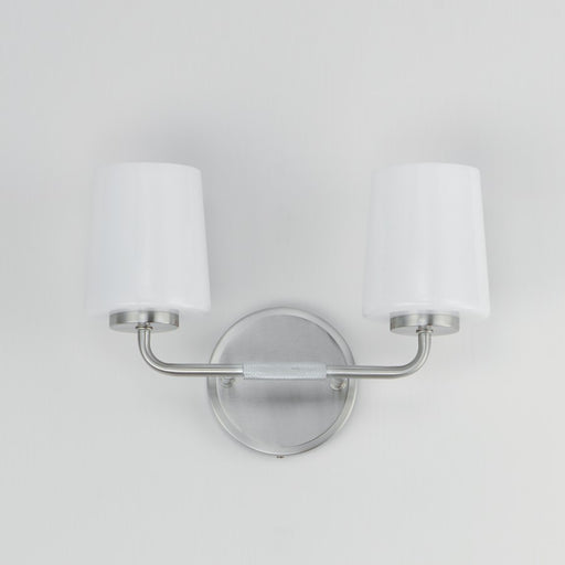 Maxim Lighting Durham 2 Light 9.25" Wall Sconce, Satin Nickel/White