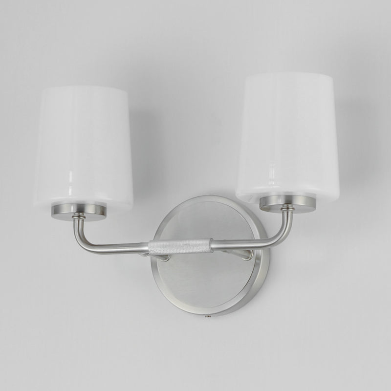 Maxim Lighting Durham 2 Light 9.25" Wall Sconce, Satin Nickel/White