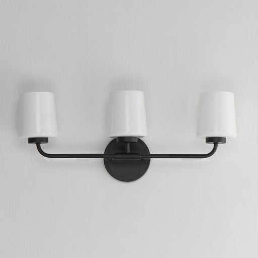 Maxim Lighting Durham 3 Light Bath Vanity, Black/White