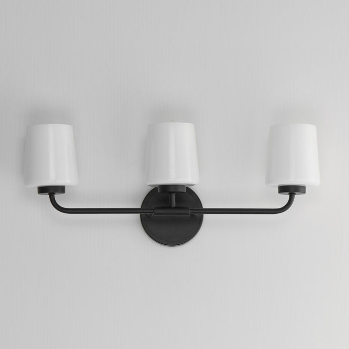 Maxim Lighting Durham 3 Light Bath Vanity, Black/White