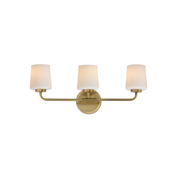 Maxim Lighting Durham 3 Light Bath Vanity, Natural Aged Brass/White - 12693WTNAB