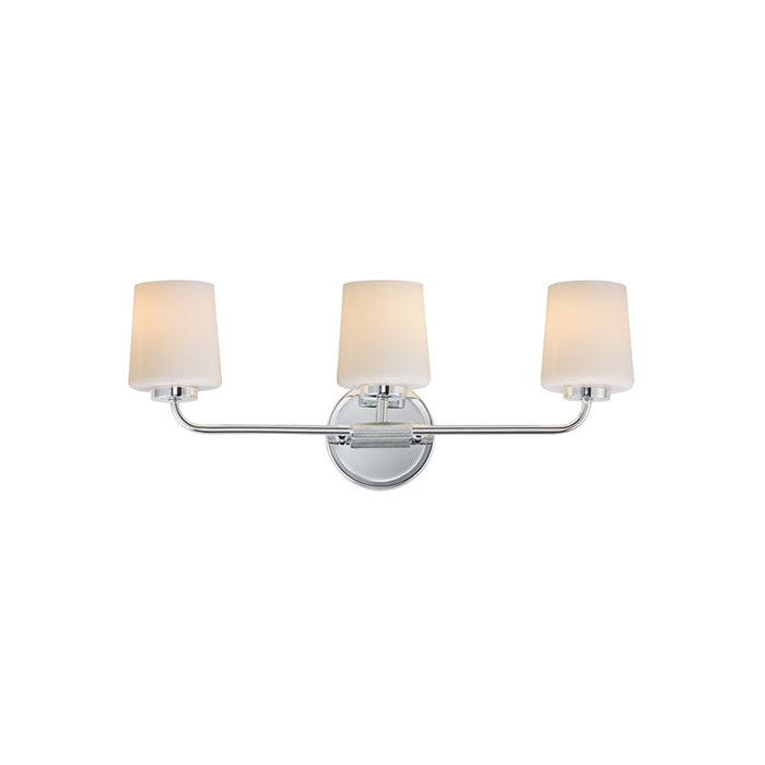 Maxim Lighting Durham 3 Light Bath Vanity, Polished Chrome/White - 12693WTPC