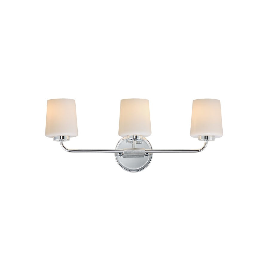 Maxim Lighting Durham 3 Light Bath Vanity, Polished Chrome/White - 12693WTPC