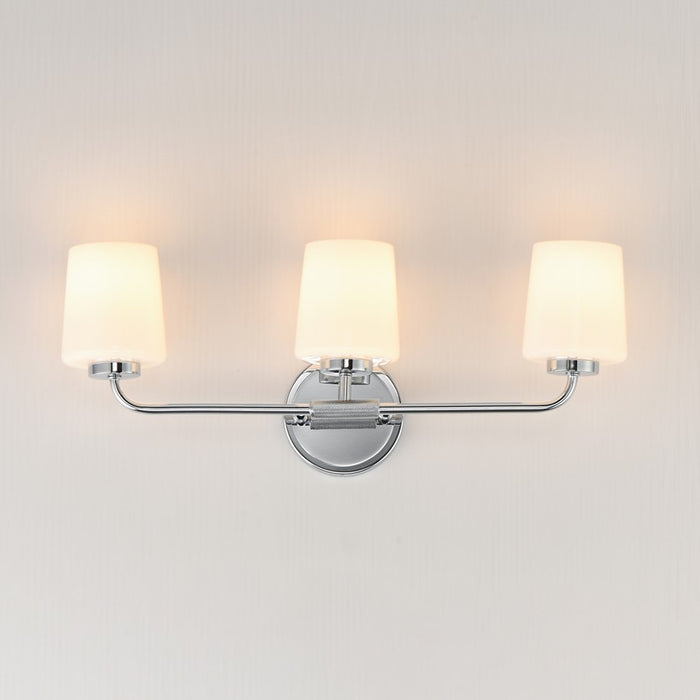 Maxim Lighting Durham 3 Light Bath Vanity, Polished Chrome/White