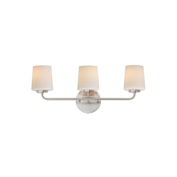 Maxim Lighting Durham 3 Light 9.25" Bath Vanity, Satin Nickel/White - 12693WTSN