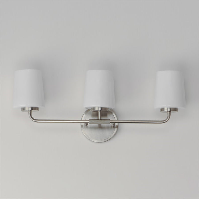 Maxim Lighting Durham 3 Light 9.25" Bath Vanity, Satin Nickel/White
