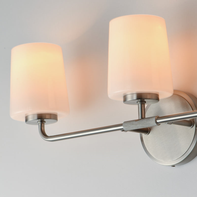 Maxim Lighting Durham 3 Light 9.25" Bath Vanity, Satin Nickel/White