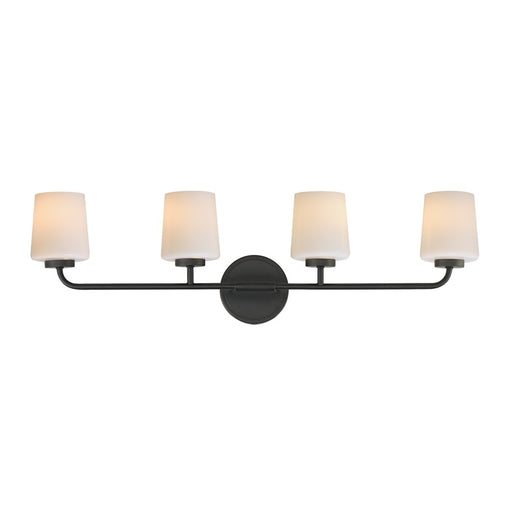 Maxim Lighting Durham 4 Light Bath Vanity, Black/White - 12694WTBK