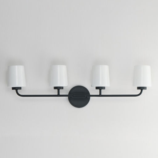 Maxim Lighting Durham 4 Light Bath Vanity, Black/White