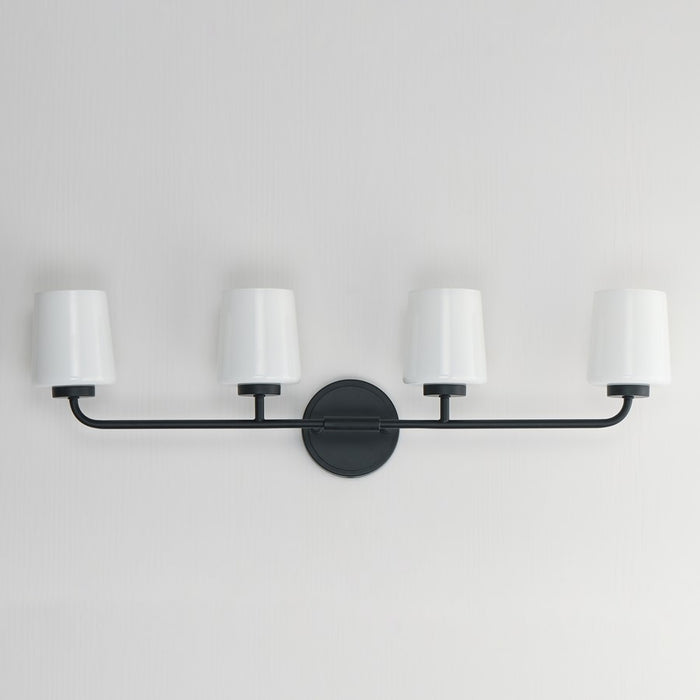 Maxim Lighting Durham 4 Light Bath Vanity, Black/White