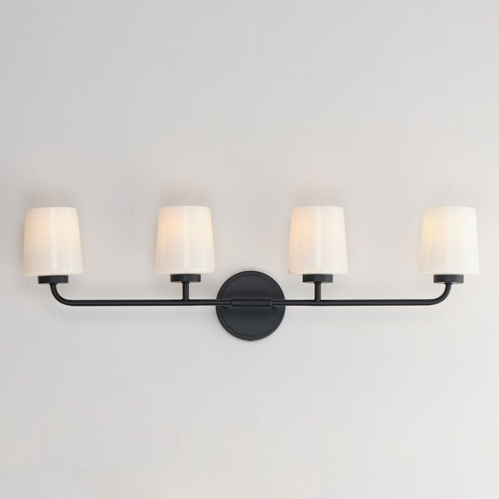 Maxim Lighting Durham 4 Light Bath Vanity, Black/White