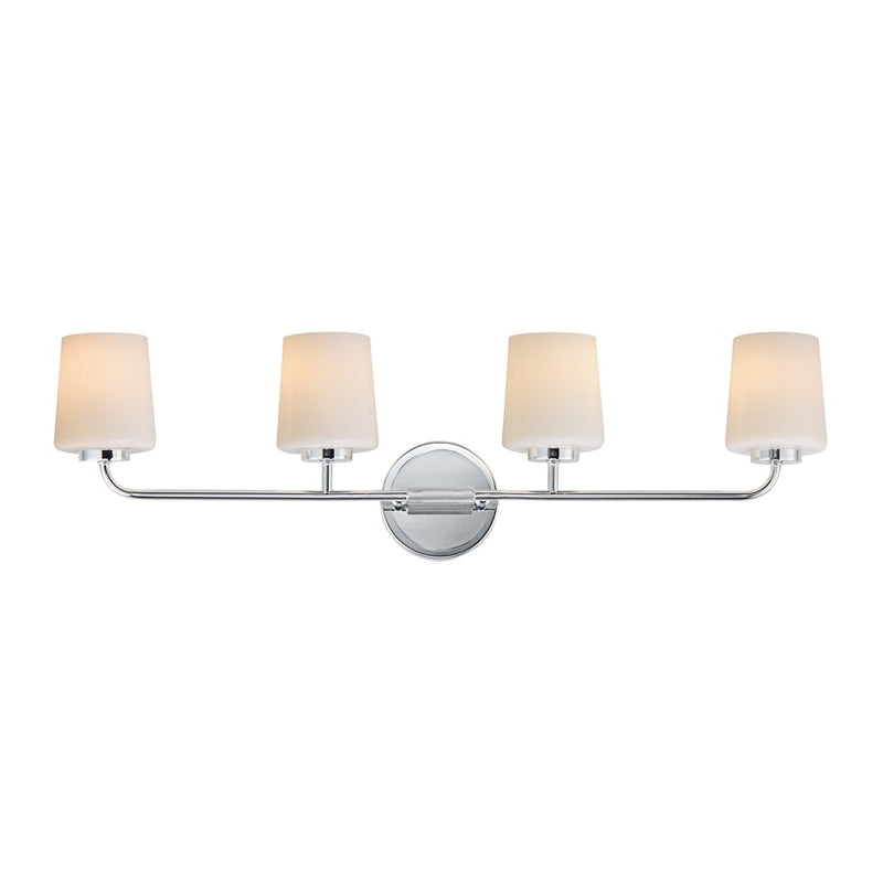 Maxim Lighting Durham 4 Light Bath Vanity, Polished Chrome/White